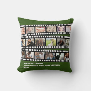 Photo Collage Film Strip Personalized DIY Custom Throw Pillow