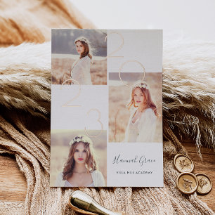 Photo Collage Foil Graduation Announcement