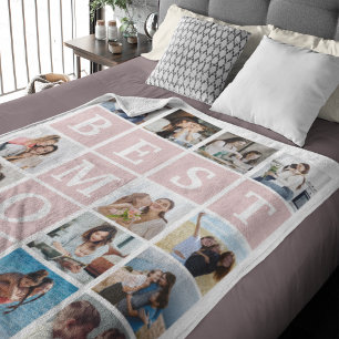 Photo Collage For the Best Mom Fleece Blanket