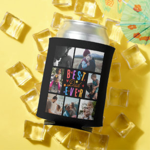 Photo Collage Fun Best Dad Ever Can Cooler