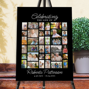 Photo Collage Funeral Celebration of Life Welcome Poster