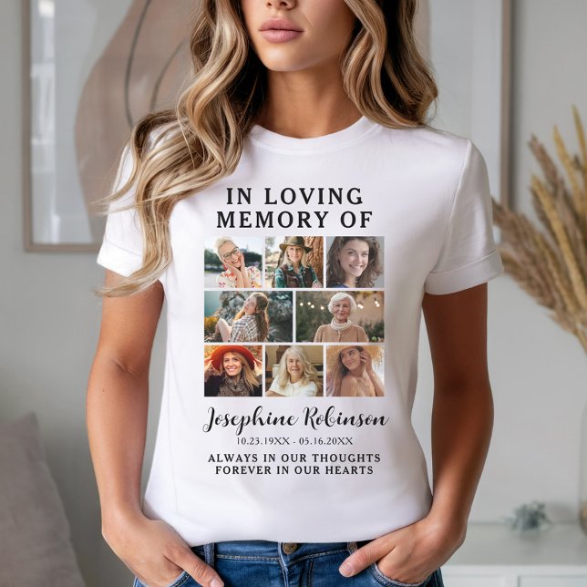 Photo Collage Funeral Memorial T-Shirt (Creator Uploaded)