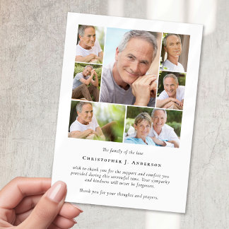 Photo Collage Funeral Thank You Card