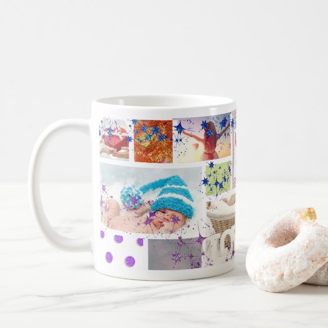 Photo COLLAGE GIFT Mug Grandmothers, MOMS (With Donut)