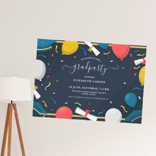 Photo Collage Graduation Celebration Black Theme Invitation
