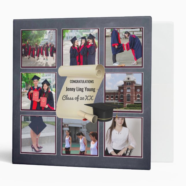Photo Collage Graduation Keepsake Instagram Named Binder (Front/Inside)