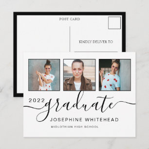 Photo Collage Graduation Minimal Postcard