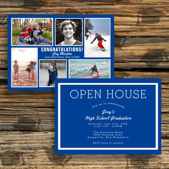 Photo Collage Graduation Open House Invitation (Créateur téléchargé)