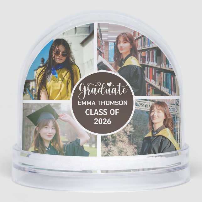  photo Collage Graduation Script Quote Graduate Snowglobe (Front)