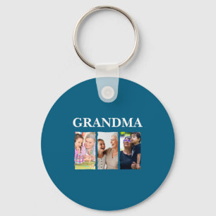 Photo Collage Grandma D Family Keychain
