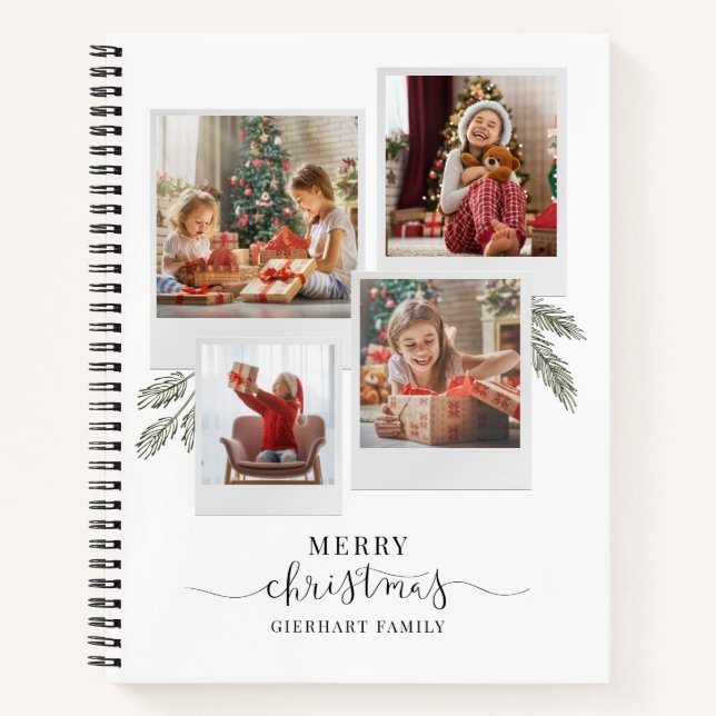 Photo Collage Grandma's Christmas Recipe Notebook (Front)