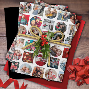 Photo Collage Holiday Wrapping Paper Sheet
