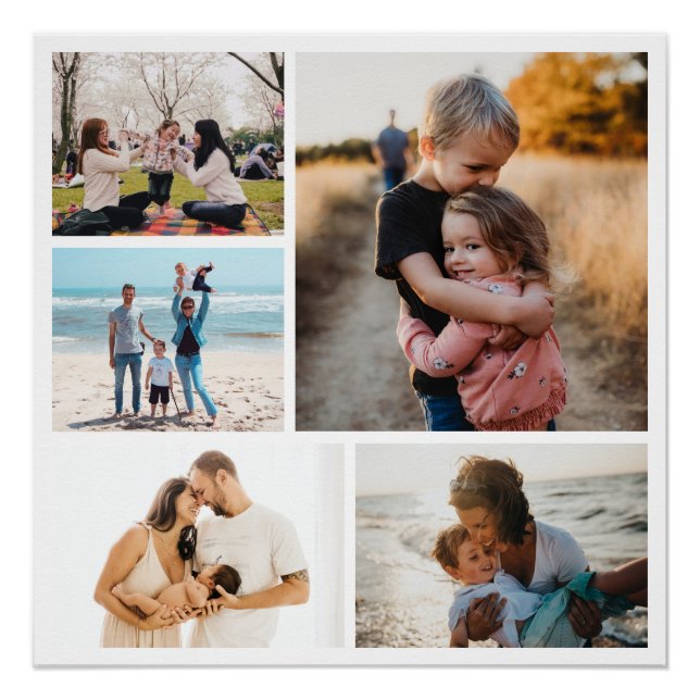 Photo Collage Ideas For Gifts Create 5 Photos Poster (Front)