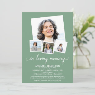 Photo Collage In Loving Memory Celebration of Life Invitation