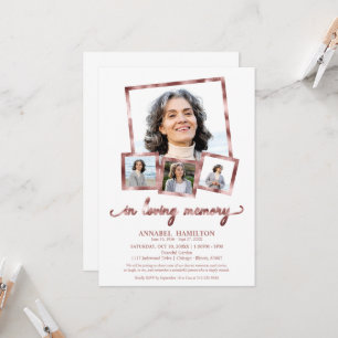 Photo Collage In Loving Memory Celebration of Life Invitation