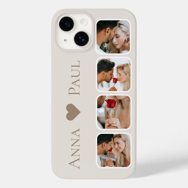 Photo Collage iPhone Case with For Couple and Best (Back)
