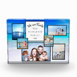 Photo Collage Keepsake Beach   We are Family Block