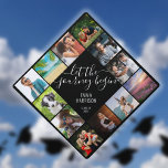Photo Collage Let The Journey Begin Name Graduation Cap Topper<br><div class="desc">Personalize this modern design featuring a motivational Let The Journey Begin saying with your 12 favourite photos and the grads name and class of date. Designed by Thisisnotme©</div>