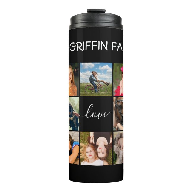 Photo Collage Love Script Thermal Tumbler (Front)