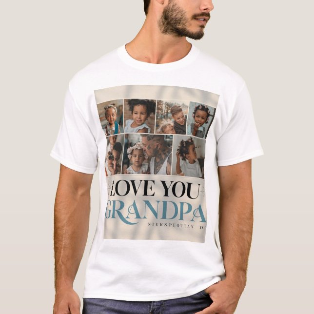 "Photo Collage 'Love You Grandpa' T-Shirt - (Devant)