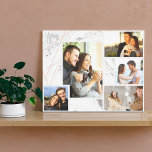 Photo Collage - Loving Life with You - Grey Marble Canvas Print<br><div class="desc">Stylish wrapped canvas which you can personalize with 5 of your favourite photos. The template is set up ready for you to add your photos, working from left to right. Your photos are set against a modern watercolor marble in grey and white, with an elegant geometric design in grey and...</div>