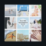 Photo Collage Magnet Wedding Favour Seashell<br><div class="desc">Find coordinating products in our "Seaside Beach Blue" Collection!</div>