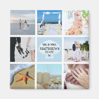 Photo Collage Magnet Wedding Favour Seashell