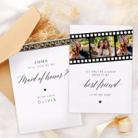 Photo Collage Maid Of Honour Proposal Card