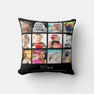 Photo Collage Make Your Own Year To Remember Throw Pillow