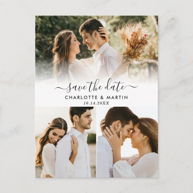 Photo Collage Mariage Enregistrer La Date Cartes P (Devant)