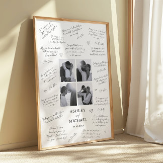 Photo Collage Mariage Invité Signature Poster