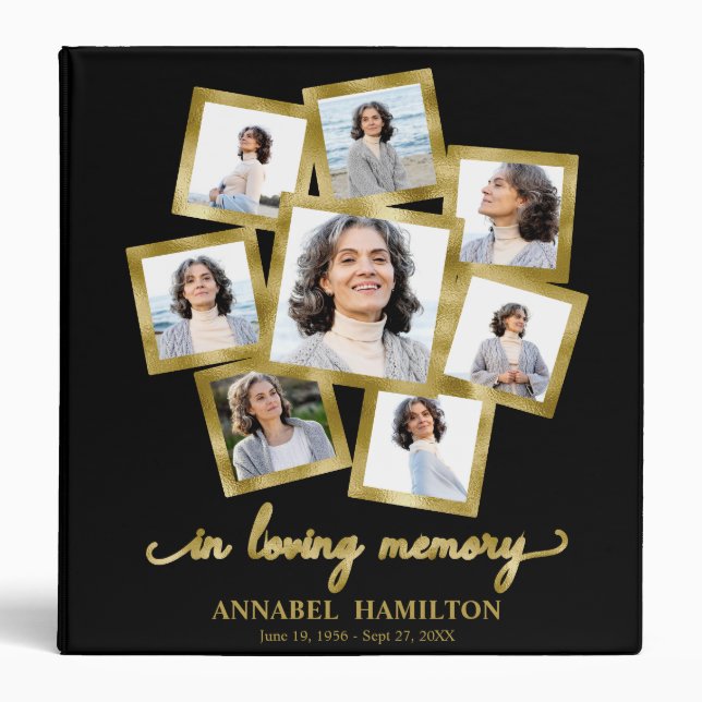 Photo Collage Memorial Remembrance Books 3 Ring Bi Binder (Front)