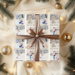 Photo Collage Merry Christmas Wrapping Paper<br><div class="desc">Create your own personalized wrapping paper with custom photo collage. The design features 4 of your favourite photos, which are displayed in square format in a repeating pattern. The rows of pictures are divided by rows of trendy typewriter style typography which reads "merry christmas ... happy new year ... "....</div>