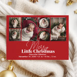 Photo Collage Merry Little Christmas Holiday Card<br><div class="desc">Celebrate the arrival of your little one with our Photo Christmas Birth Announcement. This elegant design allows you to share the joy of your newborn’s arrival during the festive season, blending the warmth of Christmas with the excitement of your baby's first moments. The announcement features a beautiful layout where your...</div>