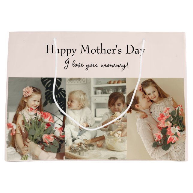 Photo Collage & Message - Personalized Gift |  Large Gift Bag (Front)