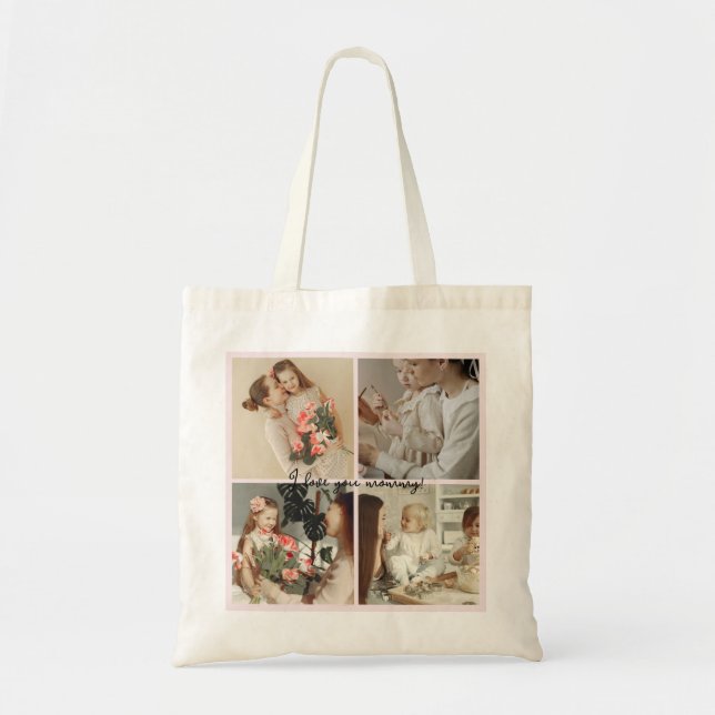 Photo Collage & Message - Personalized Gift |  Tote Bag (Front)