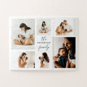 Photo Collage   Minimalist Christmas Holiday Gift Jigsaw Puzzle