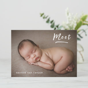 Photo Collage Modern Simple New Baby Announcement