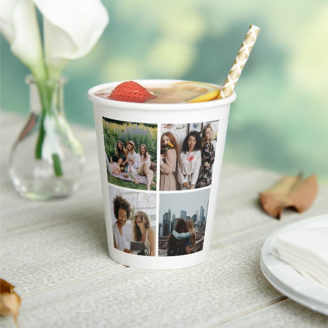 Photo Collage Modern Simple Paper Cups (Insitu)
