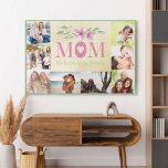 Photo Collage - Mom the Heart of the Family Canvas Print<br><div class="desc">Beautiful canvas for mom, customized with 8 of your favourite photos. The photo template is set up for you to add 8 pictures working clockwise from the top right. Your photos frame a pretty mom quote which reads "MOM the heart of the family". A sweet heart is set in the...</div>