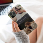 Photo Collage Monogram Chalkboard iPhone 15 Pro Case<br><div class="desc">Carry pictures of your dog with you everywhere you go with this cute photo case.</div>