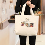 Photo collage monogram initials large tote bag<br><div class="desc">Carry your memories wherever you go with our Personalized Photo Collage Canvas Bags. These versatile and stylish bags allow you to create a unique and personal accessory that showcases your favourite moments with friends, family, pets, or hobbies. Perfect for everyday use, these canvas bags combine functionality with sentimental value. Custom...</div>