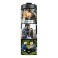 Photo collage monogram personalized modern black