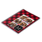 Photo Collage - Monogram Red Black Buffalo Plaid