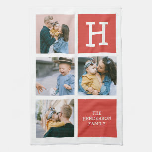 Photo Collage Monogramme Serviette de cuisine mode