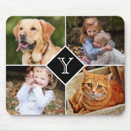 Photo Collage Monogrammed Mouse Pad