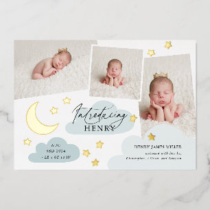 Photo Collage Moon & Stars Faire-part de naissance