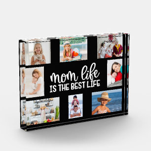 Photo collage Mothers day personalized gift black