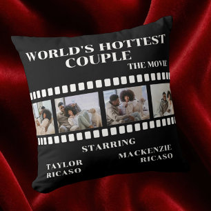 Photo Collage Movie Strip Personalized DIY Custom Throw Pillow