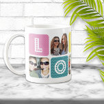 Photo Collage Multicolor Coffee Mug<br><div class="desc">Great photo collage mug with spaces for 5 photos. The perfect gift for parents or grandparents.</div>